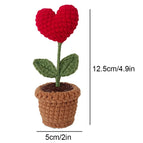 Handcrafted Mini Crochet Flower Bouquet Bonsai Knitted Daisy Tulip Rose Sunflower Artificial Plants Flowers Decor For Home Car