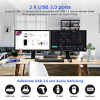 4 Port HDMI USB 3.0 KVM Switch 4X2 Dual Monitor 4K@60Hz Extended Display DP KVM Switch 4 In 2 Out for 4 PC Share Keyboard Mouse