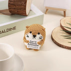 Crochet Positive Energy Otter Doll With Card Home Room Decoration Handmade Adorable Animal Knitted Otter Desktop Ornament Gifts