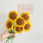 Hand-Knitted Artificial Flower Sunflower Crochet Hook Fake Flowers Mother's Day Teacher's Day Gift Photography Props