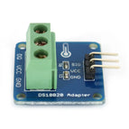 Waterproof DS18B20 Temperature Sensor (100cm) + DS18B20 Adapter Module Compatible for Arduino