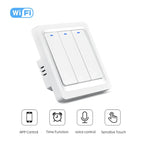 WiFi Smart Home Light Switch Wall Push Button Switch 1/2/3 Gang Smart Life/Tuya APP Works with Alexa Google Home Need Neutral