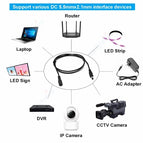 DC Power Cable Extension Cable 12V 24V 5.5 2.1mm Male Female Power Cord For LED Strip Lights Signage CCTV Camera Router