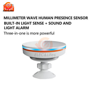 ZigBee 3.0/Tuya Wifi Human Presence Sensor 5V MMwave 24G Radar With Siren Alarm Motion Lux Detection Smart Life Home Automation