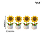 Crochet Flowers Sunflower Artificial Crochet Potted Desk Accessorie Office Accessorie Wedding Decor Teacher's Day Gift Girasol