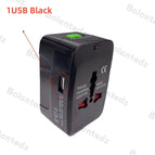 All in One Universal International Plug Adapter 2 USB Port World Travel AC Power Charger Adapter AU US UK EU Converter