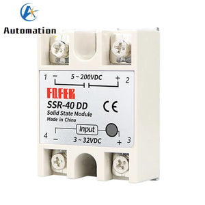 SSR -10DD/25DD/ 40DD DC control DC SSR white shell Single phase Solid state relay without plastic cover