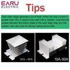 SSR-40DD SSR-60DD SSR 10A 25A 40A 60A 80A 100A 120A Solid State Relay Module DC 3-32V Input DC 5-60V Output Voltage Transformer
