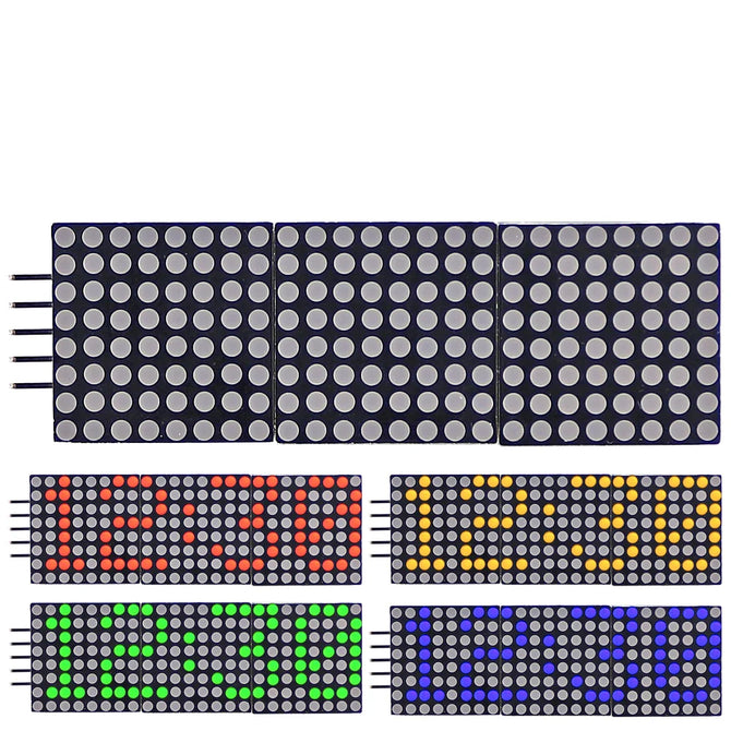 Red /Yellow /Green /Blue LED Dot Matrix 0.8 inch 8 * 24 Cascadable Display Module Driver IC MAX7219 with SPI Port for Arduino