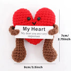 Positive Energy Pocket Hug Crochet Doll, Mini Handmade Knitted Plush Potato Turtle Vegetable Duck Funny Support Gift with Card