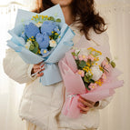 Crochet Flowers Bouquet Knitted Flower Artificial Hand Woven Flower Wedding Gift for Guests Teacher's Day Gift Graduation Flower