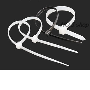 250Pcs 5x400mm Nylon Plastic Strong Binding Self-Locking Tie Black White