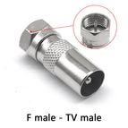 1pcs Thread inch F to TV male and female nickel-plated cable TV set-top box RF F revolution antenna female