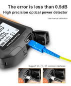 FTTH Tool Fiber Optic OPM Optical Power Meter Visual Fault Locator VFL 5/15KM RJ45 Tester Cable Tracker Mini Red Fiber Pen