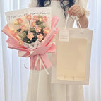 Crochet Flowers Bouquet Graduation Bouquet Knitted Flowers Artificial Flower Wedding Gift for Guests Christmas Gifts