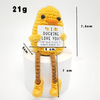 Positive Energy Pocket Hug Crochet Doll, Mini Handmade Knitted Plush Potato Turtle Vegetable Duck Funny Support Gift with Card