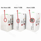 All in One Universal International Plug Adapter 2 USB Port World Travel AC Power Charger Adapter AU US UK EU Converter