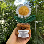 Crochet Flowers Sunflower Artificial Crochet Potted Desk Accessorie Office Accessorie Wedding Decor Teacher's Day Gift Girasol