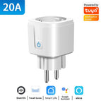 Smart Plug 16A/20A Smart Plug WiFi Socket EU Power Monitoring Timing Function Works with Alexa Google Home