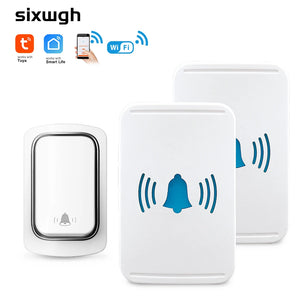 Sixwgh Tuya WiFi Outdoor Wireless Self Generating Doorbell 433MHz Waterproof Doorbell 38 Smart Life Ringtones