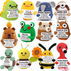 New Positive Energy Potato Hug Pocket Mini Handmade Plush Wool Knitting Doll with Card Funny Christams Gift Home Room Decoration