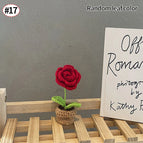 Crochet Flowers Sunflower Artificial Crochet Potted Desk Accessorie Office Accessorie Wedding Decor Teacher's Day Gift Girasol