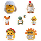 Positive Crochet Animals Ornament Desk Accessorie Offices Accessories Handmade Woven Figurine Gifts Birthday Wedding Gifts