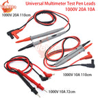 1000V 20A 10A Universal Multimeter Test Pen Leads Multimeter Probe Tester Kits 72cm/110cm Gold Plated Pure Copper Pen Wire