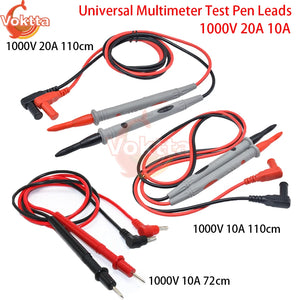 1000V 20A 10A Universal Multimeter Test Pen Leads Multimeter Probe Tester Kits 72cm/110cm Gold Plated Pure Copper Pen Wire