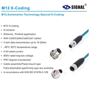 Direct From Stock M12 X-code Male To RJ45 Male Moulded on Cable Length 10M Green PUR Ready To Ship