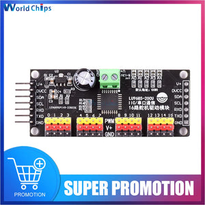16 Channel 12-bit PWM Servo Motor Driver DC 5-10V LU9685 Driver Board I2C Interface Serial Shield Board Module for Arduino