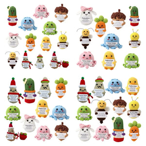 50pcs Crochet Ornament Positive Potatoes Gifts Office Desk Accessorie Desktop Hand-woven Doll Kids Graduation Gift