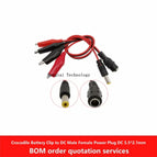 Crocodile Clip Battery Clip to DC Power Plug Adapter Plug DC 5.5*2.1mm Male Female Connector 25CM Test Leads