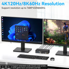 Taohome 2x2 HDMI DP KVM switch 4K 120Hz Dual Monitor Extended Display 8K USB KVM Switcher 2 in 2 out for 2 Computers 2 Monitors