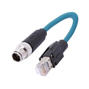 Direct From Stock M12 X-code Male To RJ45 Male Moulded on Cable Length 10M Green PUR Ready To Ship