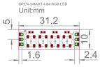 OPEN-SMART 4 Bit RGB LED 4 Digit Module Neo Pixel WS2812 5050 Full-color RGB LED Lamp Cascadable for Arduino