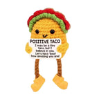 Positive Crochet Taco Emotional Inspirational Support Birthday Funny Gifts for Women Men Christmas Stocking Desk Home Decor