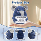 Positive Energy Pocket Hug Crochet Doll, Mini Handmade Knitted Plush Potato Turtle Vegetable Duck Funny Support Gift with Card