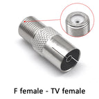 1pcs Thread inch F to TV male and female nickel-plated cable TV set-top box RF F revolution antenna female
