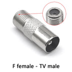 1pcs Thread inch F to TV male and female nickel-plated cable TV set-top box RF F revolution antenna female