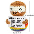 Mini Positive Potato Funny Avocado Duck Cute Knitted Crochet Doll with Card for Women Men Mom Dad Friend Birthday Cheer Up Gifts