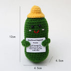 Mini Positive Potato Funny Avocado Duck Cute Knitted Crochet Doll with Card for Women Men Mom Dad Friend Birthday Cheer Up Gifts