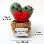 Positive Energy Pocket Hug Crochet Doll, Mini Handmade Knitted Plush Potato Turtle Vegetable Duck Funny Support Gift with Card