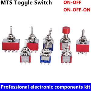 1/2/5PCS SPDT DPDT Reset Latching Toggle Switch 125V6A MTS-302 Mini Miniature Toggle Switch MTS-403 ON-ON Mini Toggle Switches