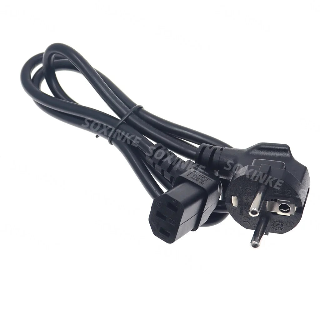 Angled C13 Computer EU Power Cable European Type F Adapter Plug to IEC ...