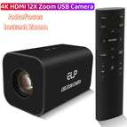 ELP 4K HDMI 12X Zoom USB Camera Instant Zoom H.265 H.264 1080P 60fps With 2.4G Remote Control Webcam UVC for Video Live Stream
