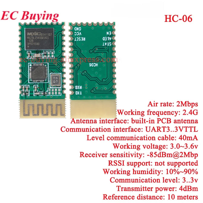 1-5Pcs HC-05 HC-06 RF Wireless BT Bluetooth-compat Transceiver Master-slave Integration Module HC05/HC06 TTL to UART For Arduino