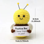 Positive Energy Pocket Hug Crochet Doll, Mini Handmade Knitted Plush Potato Turtle Vegetable Duck Funny Support Gift with Card