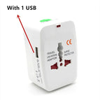 All in One Universal International Plug Adapter 2 USB Port World Travel AC Power Charger Adapter AU US UK EU Converter
