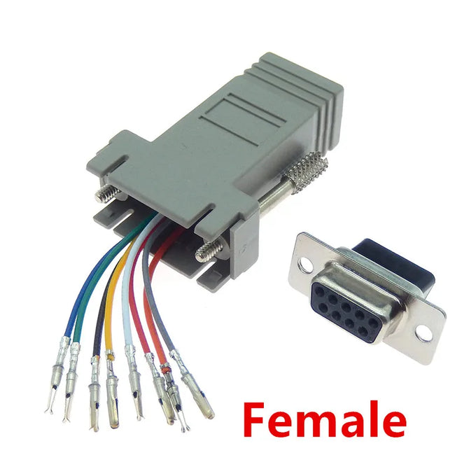 1PCS DB9 Female/Male DB9 To RJ45 Adapter Connector Rs232 Modular Cab-9as-fdte To Rj45 Db9 for Computer